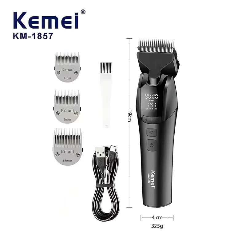 Kemei 1857 Professioneller elektrischer Tierhaarschneider für Hunde und Katzen in Schwarz - Bild 3