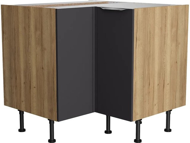 Optifit Küchen-Eck-Unterschrank Linus984 in Anthrazit und Wildeiche, B/T/H: 90 x 90 x 87 cm, Tiefe: 58,4 cm - Bild 1