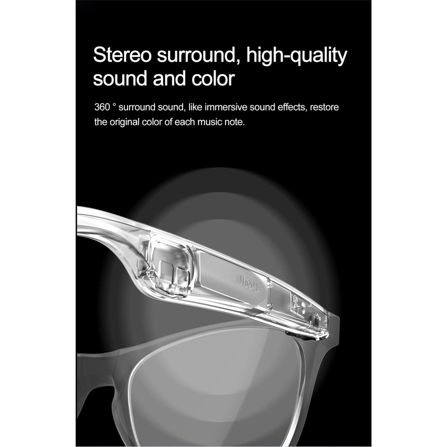 Pig Boutique Smart Glasses Bluetooth-Übersetzungsbrille mit KI-automatischer Dialogübersetzung für 134 Sprachen in Schwarz Transparent - Bild 4