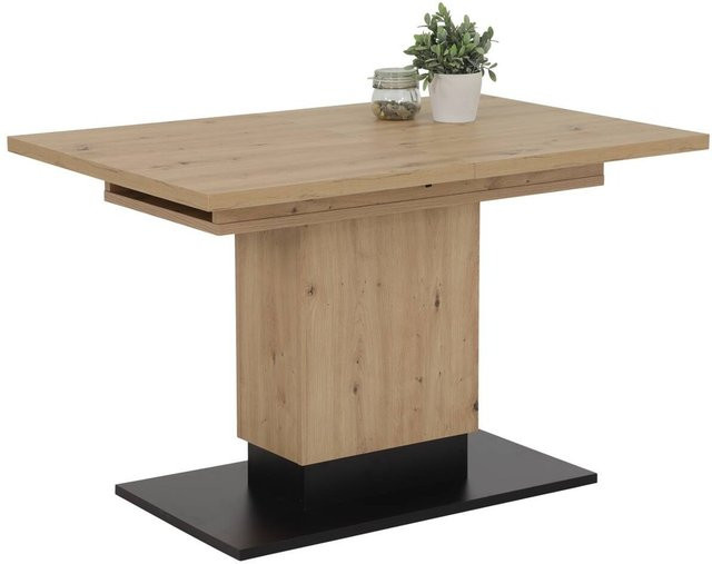 Esstisch Hela aus Holzwerkstoff in Eiche Optik, braun, ausziehbar, B/T/H: 120 x 80 x 76 cm - Bild 1