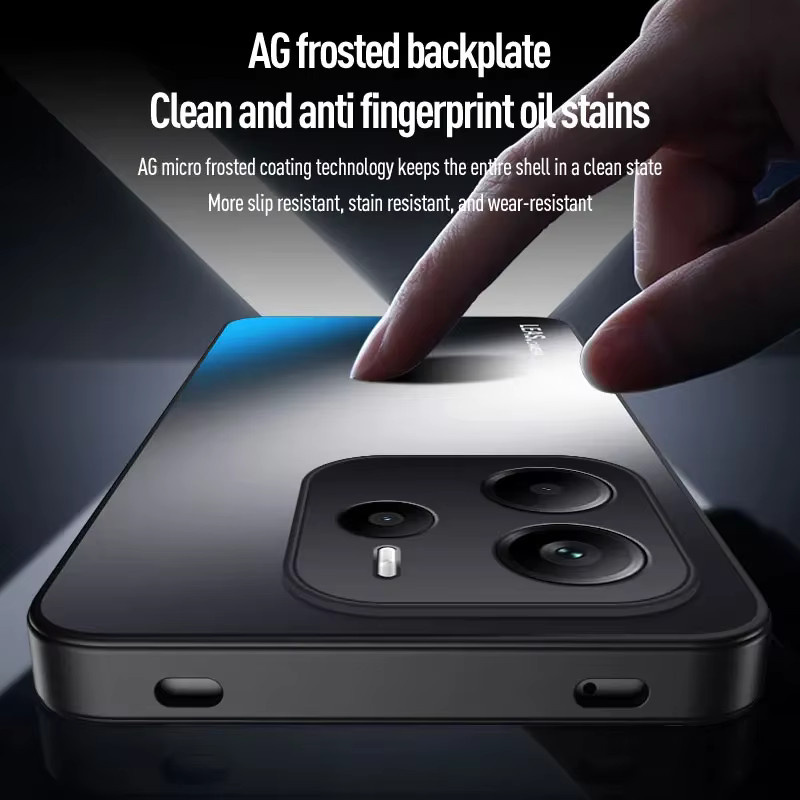 EUCAGR Stoßfeste Frosted Handyhülle aus TPU und PC für Xiaomi Redmi Note 14 4G in Schwarz oder Grau - Bild 3