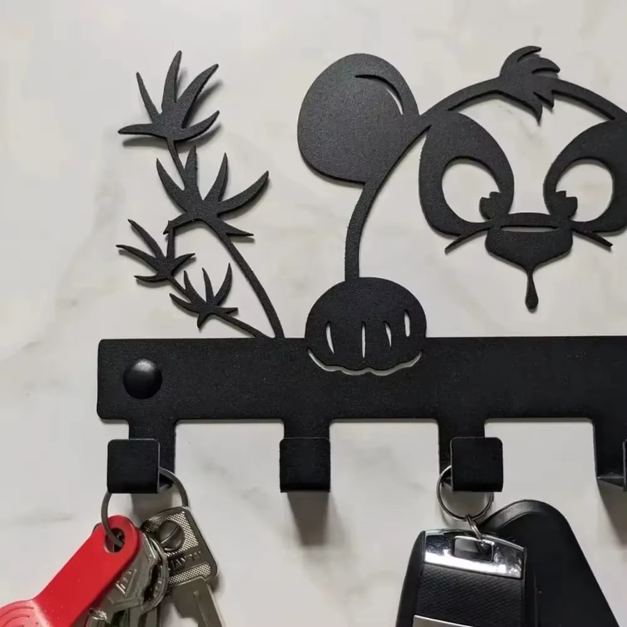 CIFBUY Panda Wandkunst aus Aluminium in Schwarz als moderne Metall-Dekoration - Bild 3