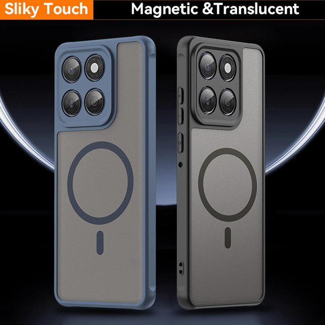 Magnetische Stoßfeste Schutzhülle für Motorola Edge 60 Neo, 60 Fusion, 60S und S50 Edge50 Neo in Blau Transparent Matt - Bild 1