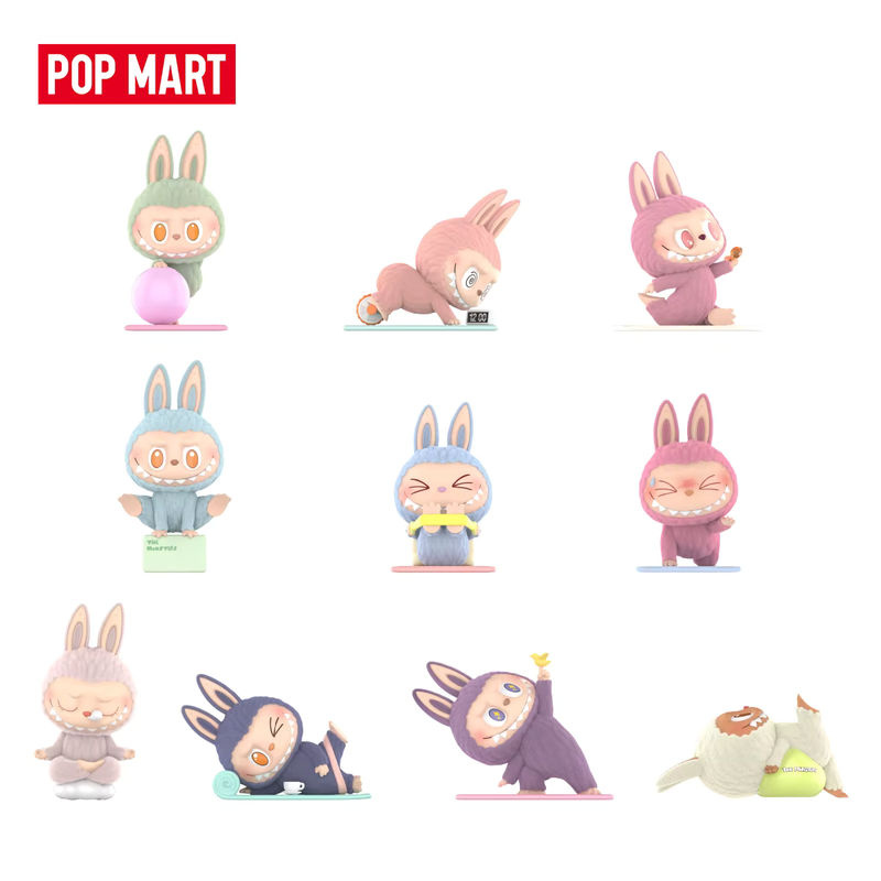 Pop Mart Labubu Die Monster Lazy Yoga Serie Blind Box Figur aus Kunststoff in Blau - Bild 4