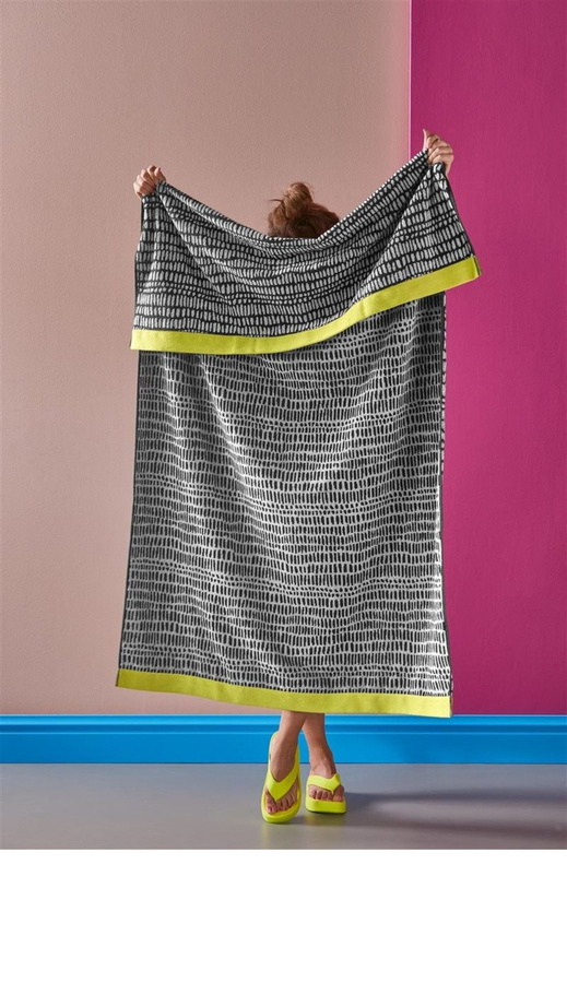 KAAT Family Strandtuch Zanzibar in Schwarz-Weiß, B/B: 100 x 180 cm - Bild 1