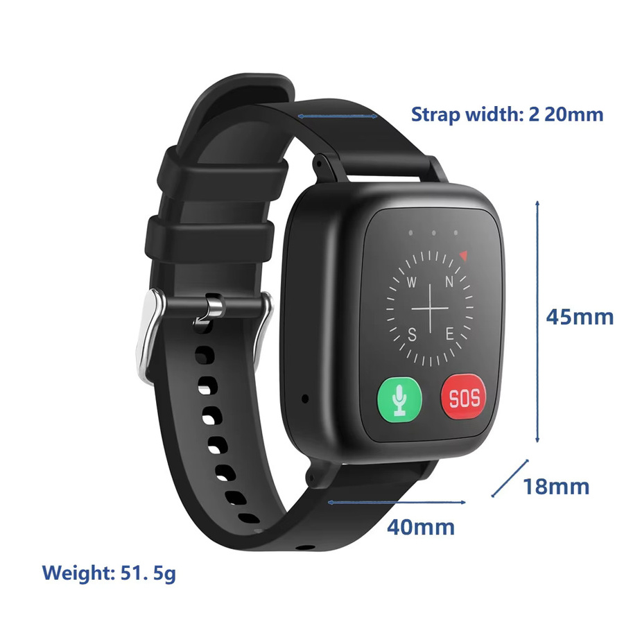 Kinder GPS Smartwatch in Schwarz mit Herzfrequenzmessung, Temperaturanzeige, Schrittzähler, SOS-Funktion, IP67 Wasserdichtigkeit und Zwei-Wege-Anruffunktion - Bild 6