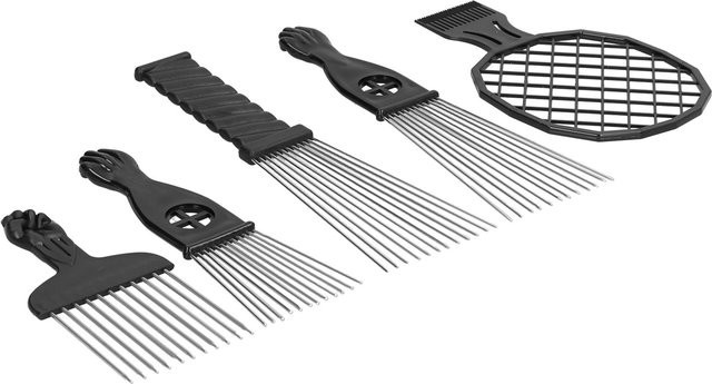 shoemst Afro Haar Pick Kamm Set, 5 Stück, Edelstahl, Unisex - Bild 1