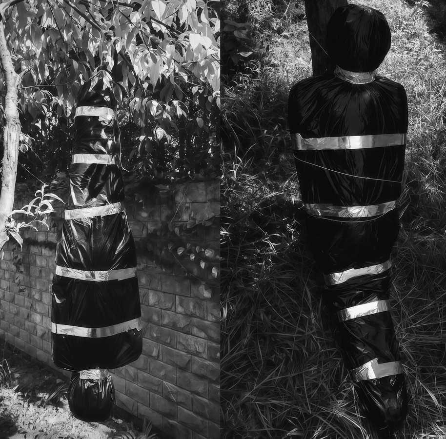 DHDH Halloween Dekoration Hängende Leiche in Schwarz aus PVC für Spukhaus und Außenbereich - Bild 2