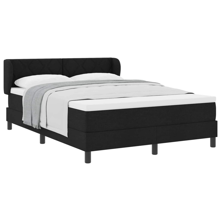 vidaXL Boxspringbett mit Matratze und Taschenfederkern in Schwarz, Breite: 160 cm, Tiefe: 200 cm, Höhe: 163 cm - Bild 2