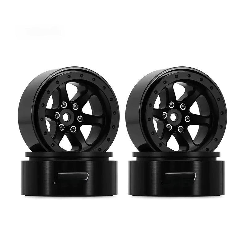 INJORA 1,3 Zoll Beadlock-Räder aus Aluminium in Schwarz mit negativem Versatz für 1/24 und 1/18 RC Crawler (W1309) - Bild 6