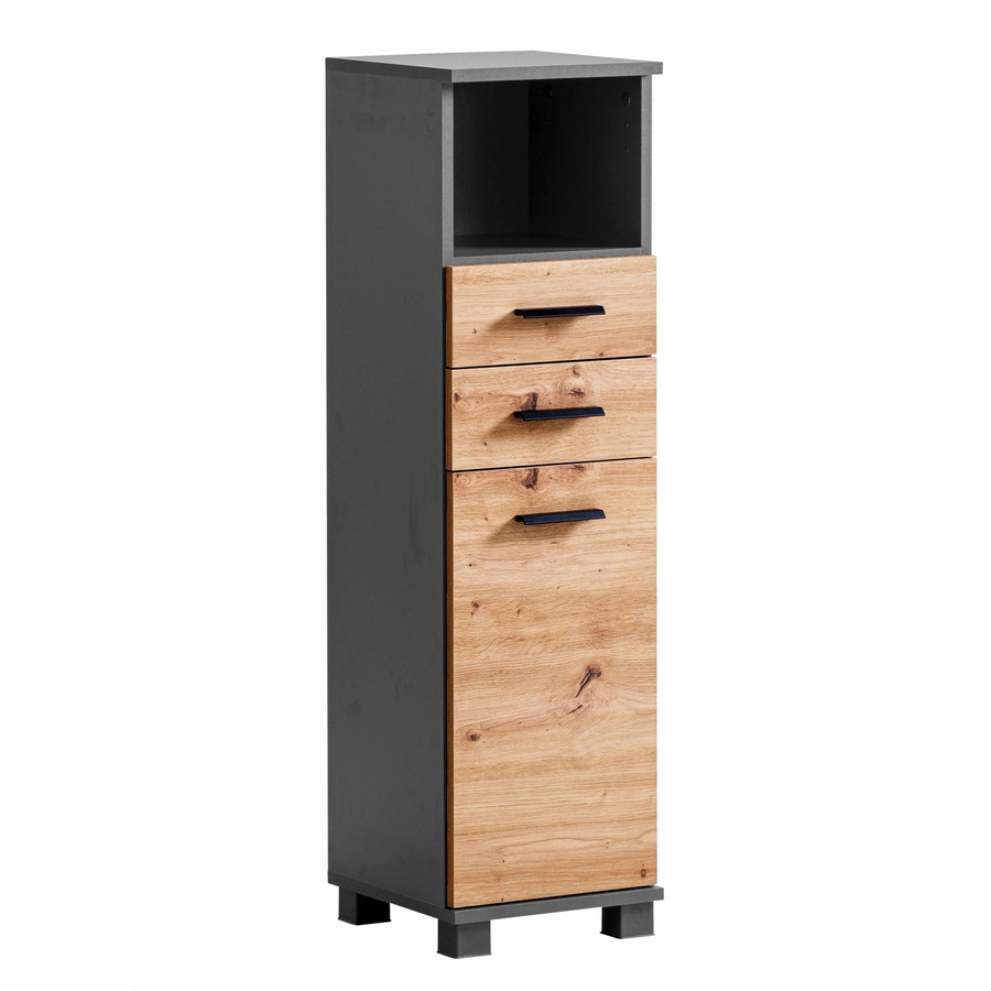 Schildmeyer Highboard Palermo in Anthrazit mit Türen und Schubladen, B/H/T: 30,3 x 110,5 x 32,6 cm - Bild 2