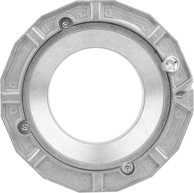 Koogeelife Metall-Schnellspannadapter für Bowens Mount Softbox Fotozubehör, Farbe: Weiß/Silber - Bild 1