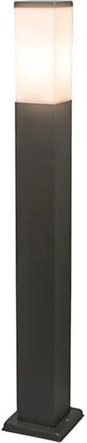 QAZQA Malios Moderne Außen Pollerleuchte Dunkelgrau mit Opal Glas, IP44, E27, Höhe: 80 cm - Bild 1