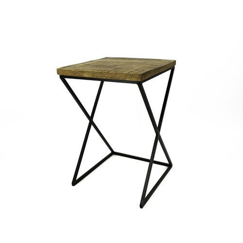 NOOR living Beistelltisch-Set aus Metall und Mangoholz in Schwarz und Braun, B/T/H: 41 x 41 x 56 cm - Bild 1