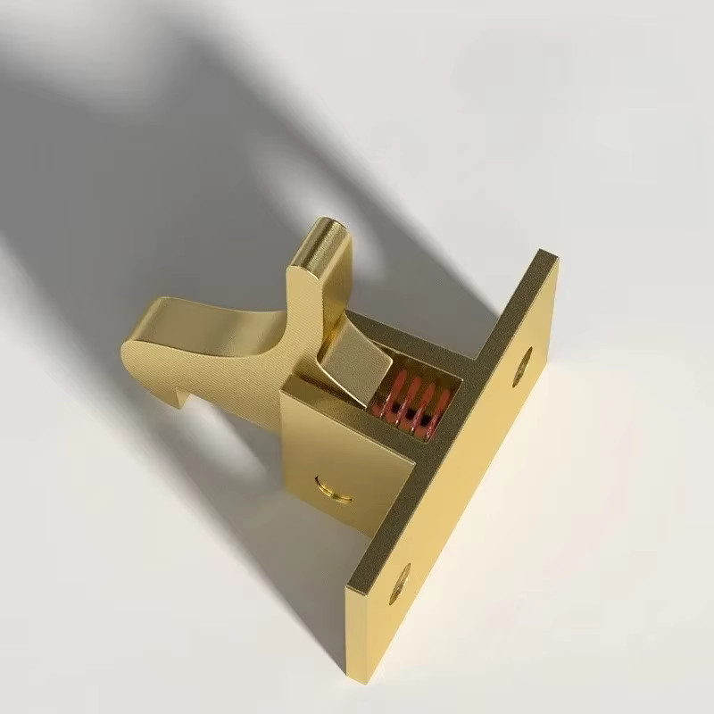 Retro Ellenbogenschnalle aus Messing in Gold mit Vogelschnalle für Tür und Fenster, B/H: 28 x 15 mm - Bild 4