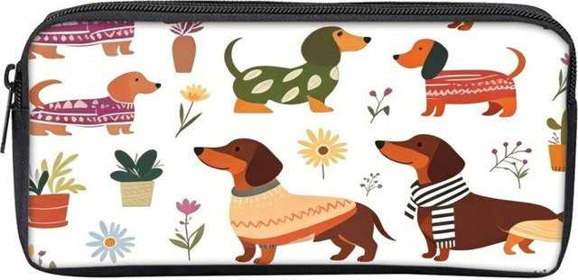 Fancy Style Studio Federmäppchen mit Dackel-Aufdruck für Kinder, Mehrfarbig, Breite: 23 cm, Höhe: 6 cm - Bild 1