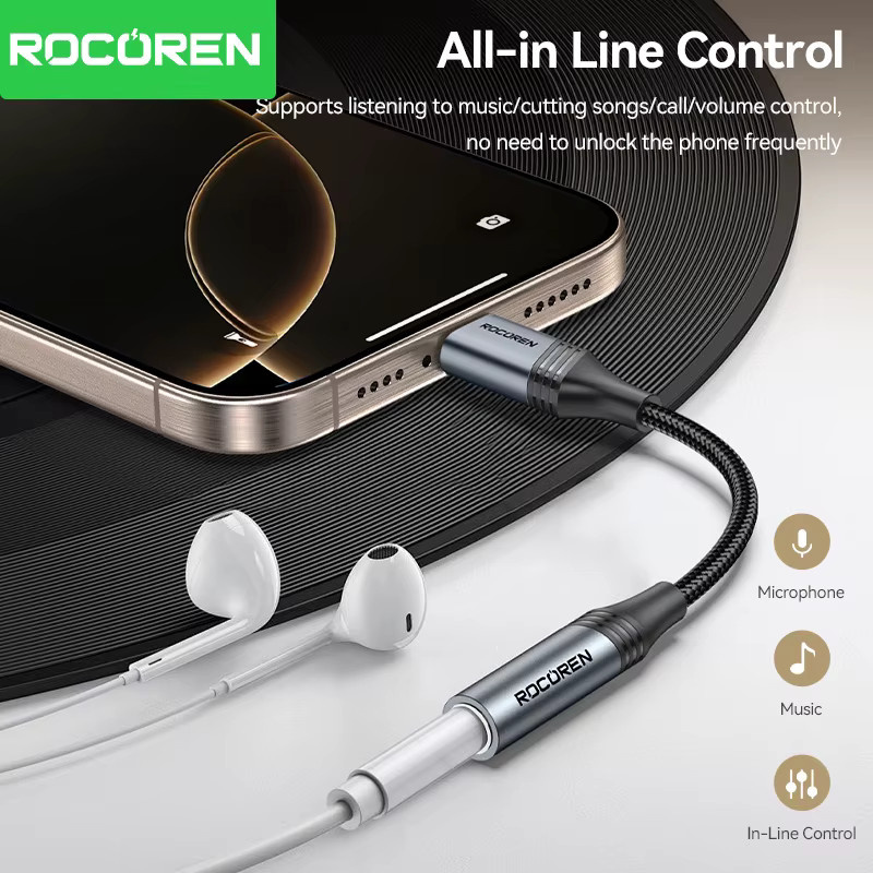 Rocoren USB-C auf 3,5mm Klinke Audio-Adapter Schwarz für Kopfhörer - Bild 3