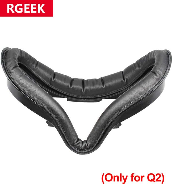 RGEEK Gesichtsabdeckung für Quest 2 mit PU-Kissen und Halterungsset in Schwarz - Bild 1