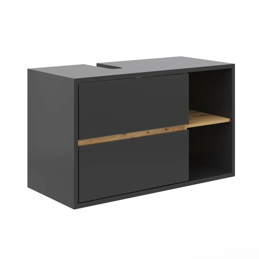 Vicco Waschtischunterschrank Viola Anthrazit Eiche modern B: 100 cm, T: 60 cm, H: 45,5 cm - Bild 3