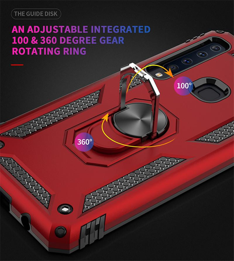 Samsung Handyhülle mit magnetischem Ring und Rüstung in Rot für Galaxy A6 A7 A8 A9 J2 Pro J3 J5 J4 J6 Plus J7 - Bild 1