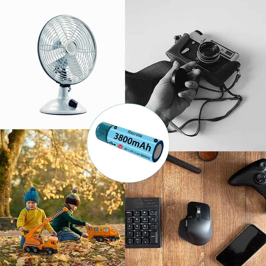Rscrola AA Lithium-Ionen Akku Blau mit USB-Schnellladefunktion für Kameras und Spielzeug - Bild 4