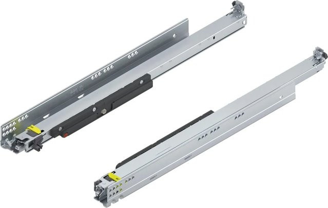 Blum Movento Vollauszug Tip On 766H6000T, Nennlänge: 600 mm, Tragkraft bis 70 kg, Farbe: Silber - Bild 1