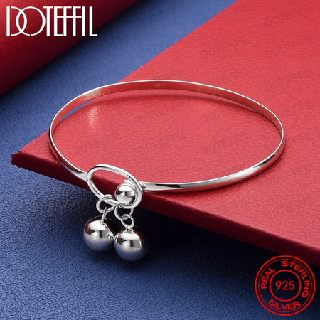 DOTEFFIL Armreif 925 Silber, doppelte Perle, Damen