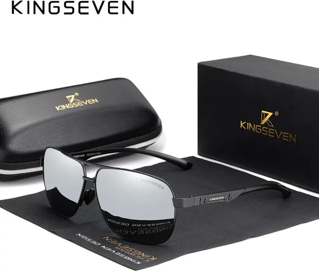 KINGSEVEN Sonnenbrille, polarisiert, verspiegelt, Vintage, Aluminium, Unisex - Bild 1