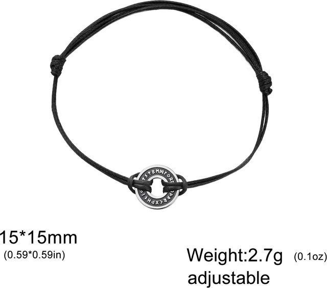 YULIN Armband, Nordische Runen, Edelstahl, Schwarz, Unisex - Bild 1