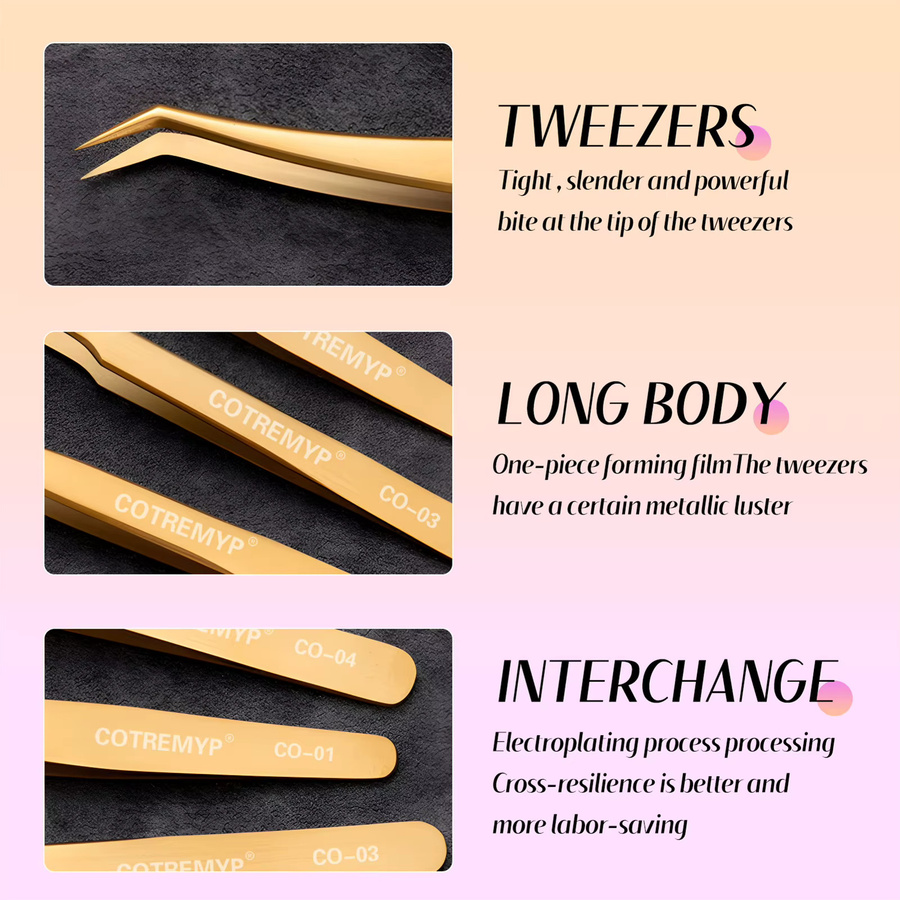 Wimpernpinzette für falsche Wimpernverlängerungen, Unisex - Bild 3