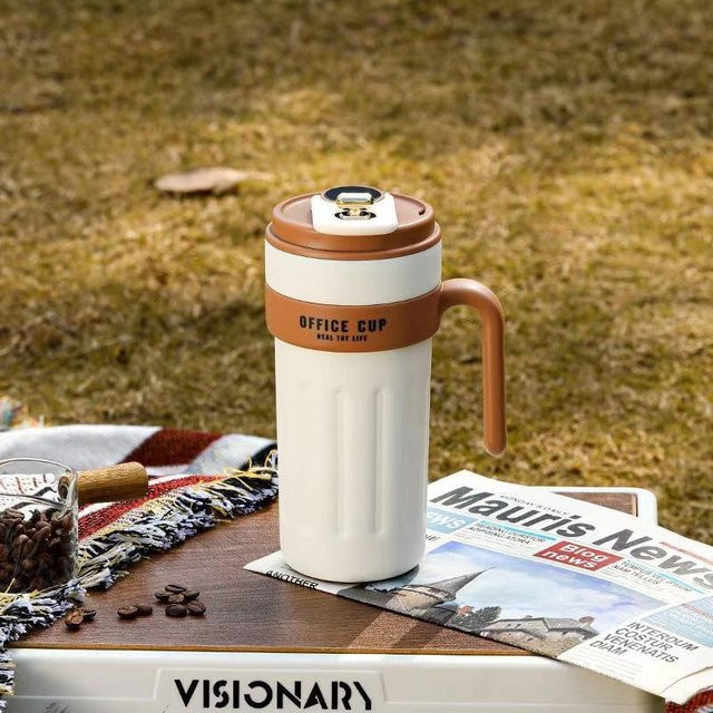Intelligente Thermoskanne aus Edelstahl mit Henkel von Yiran Furniture, 650 ml, in Schwarz, Weiß oder Grün - Bild 1