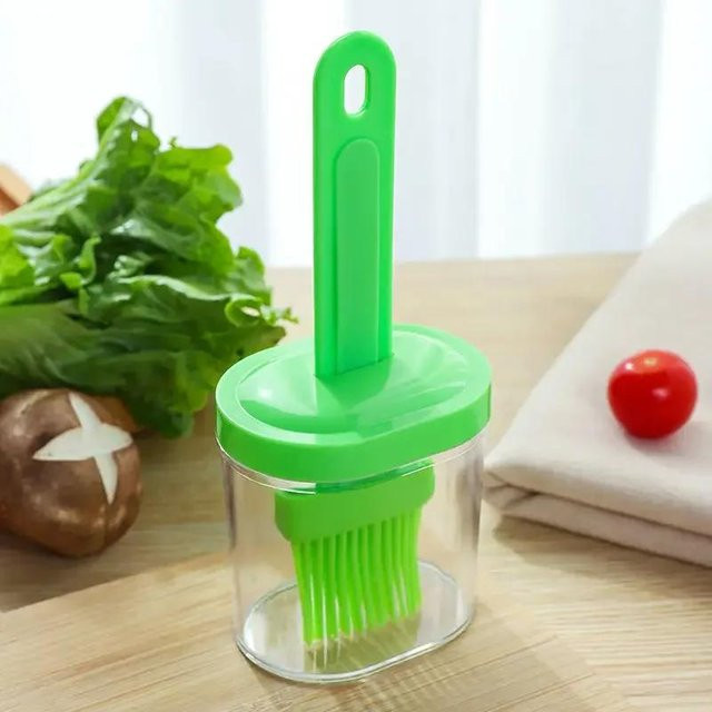 JMG Household Supplies Silikon-Nylon Backpinsel in Grün, hitzebeständige Ölbürste für Küche und Grill - Bild 1