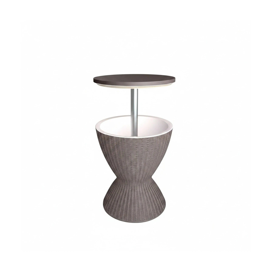 Relaxdays Beistelltisch in Rattan-Optik aus Polypropylen und Aluminium, Beige, Höhenverstellbar mit Kühlfunktion 30 L, Höhe: 57 cm, Breite: 48,5 cm, Tiefe: 48,5 cm - Bild 2