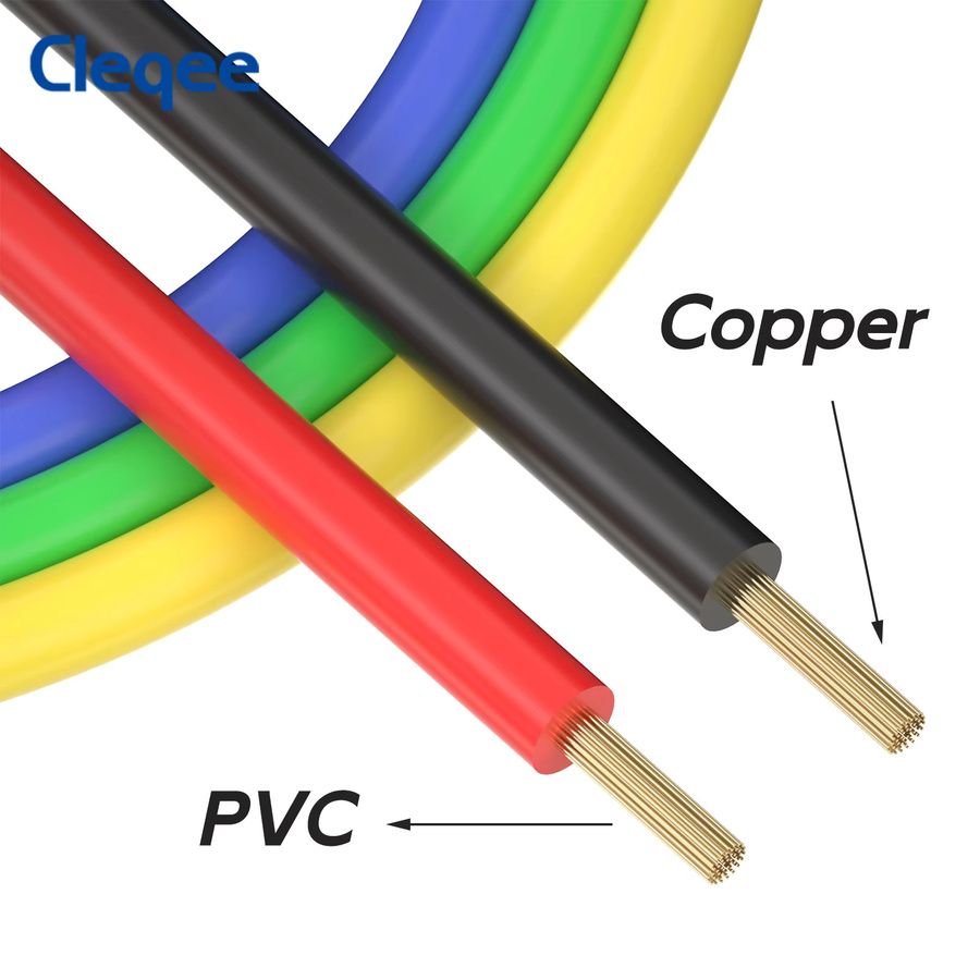 Cleqee P1037 Messleitung Set mit 10 Stück, 4 mm Bananenstecker und Krokodilklemmen, flexibles Kabel, Länge: 1 m - Bild 3