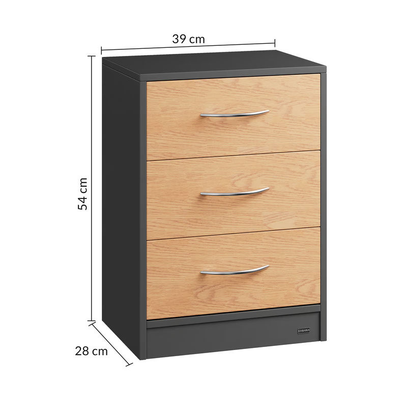 CASARIA Nachttisch Eloise 2er-Set Grau B/T/H: 54 x 39 x 28 cm - Bild 2