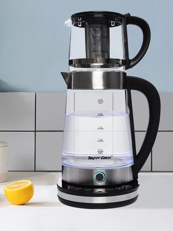 Bymaocar Elektrischer Glaskessel in Transparent, Tragbarer Wasserkocher mit 1500 W bis 1800 W für Heim und Büro - Bild 5