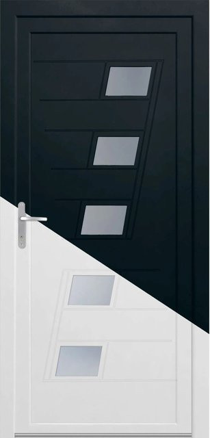 Kunststoff-Haustür PANTO mit Glaseinsatz, Farbe: innen weiß / außen anthrazit, B: 110 cm, H: 210 cm, DIN Links - Bild 1