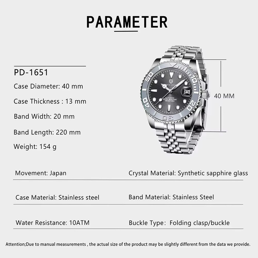 PAGANI DESIGN Armbanduhr, Automatik, Edelstahl, Saphirglas, 40 mm, Herren - Bild 5