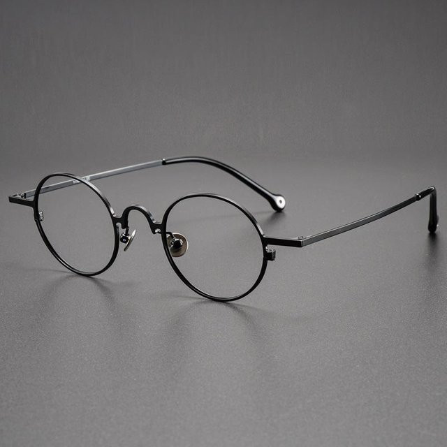 Bai Fen Bai Electronic 3C Brillenrahmen Rund, Titan, Schwarz, Bronze, Herren - Bild 1