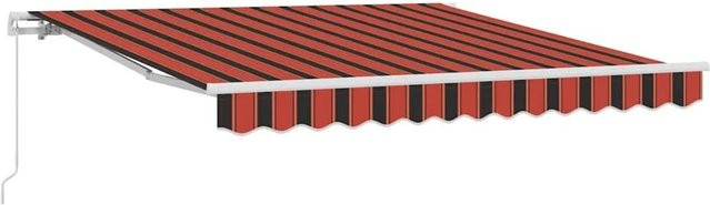 vidaXL Einziehbare Markise mit Faltarmen aus Aluminium und Polyester in Orange und Braun B: 300 cm, T: 250 cm - Bild 1