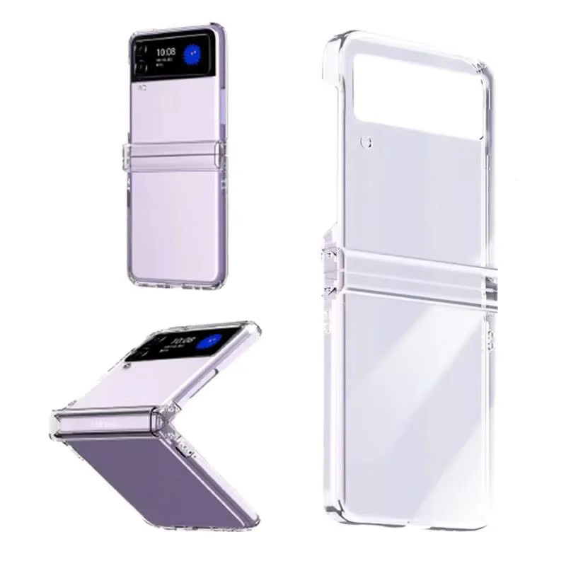 Xyun Transparente Schutzhülle mit Scharnier für Samsung Galaxy Z Flip 5, Z Flip 4 und Z Flip 3 aus hartem PC - Bild 2