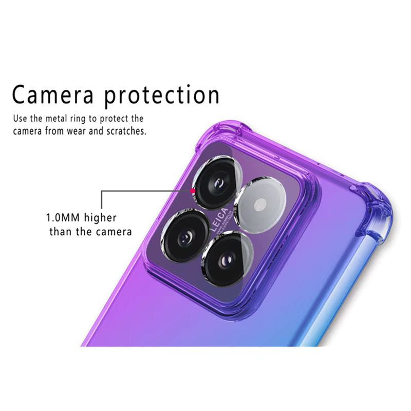 Stoßfeste Gradient TPU Schutzhülle für Xiaomi 15 14 Ultra 14T 13T 13 Lite 12T Pro 11T in Transparent Multicolour - Bild 3
