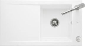 Villeroy & Boch Spüle Timeline 50 Aufsatzspüle aus Keramik in Weiß mit CeramicPlus Beschichtung und Exzenter - Bild 1