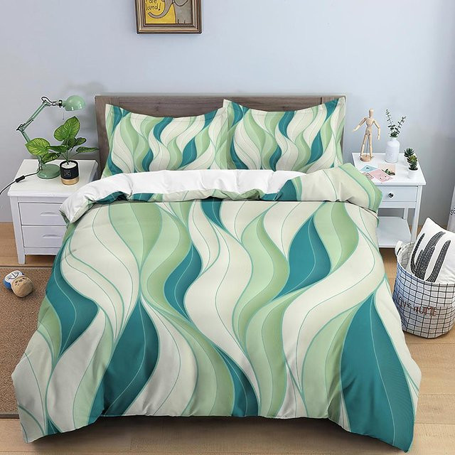 Your Warm Home Wave Bettwäsche-Set mit geometrischem Muster in Multicolour, Polyester, B/H: 173 x 218 cm - Bild 1