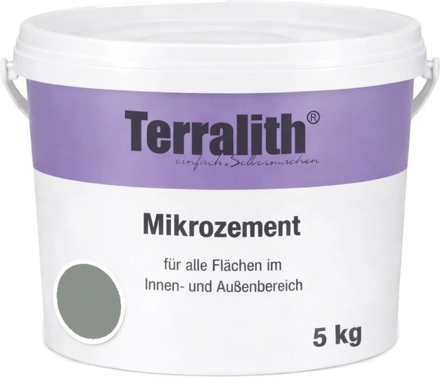 Terralith Mikrozement Fix & Fertig LFN0832 in Grau, 5 kg für 3,5 qm, Körnung 0-2 mm - Bild 1