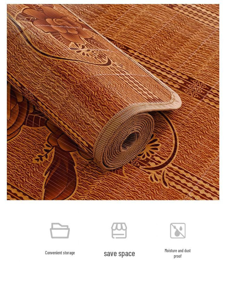 Chose One Kühlmatte aus Bambus, Rattan und Eis Seide in Braun für Erwachsene, B/B: 60 x 120 cm - Bild 4