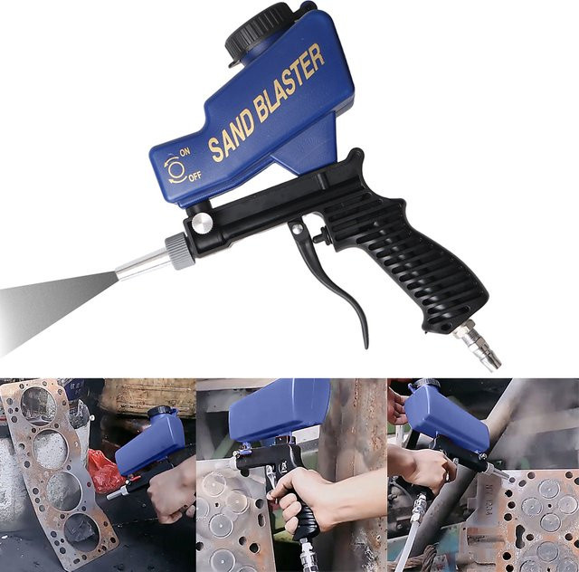 NICEYARD Sandstrahlpistole Blau – Pneumatisches Sandstrahlset mit einstellbarer Strahlmaschine zur Rostentfernung - Bild 1