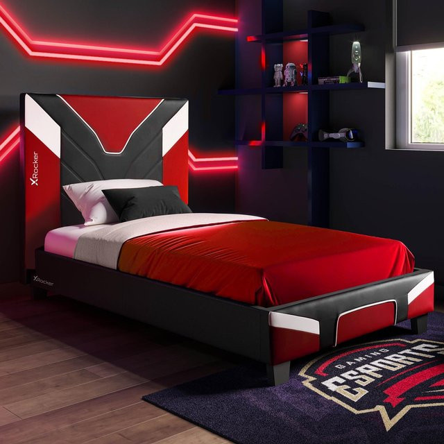X Rocker Cerberus MKII Gaming-Bett in Rot mit Kunstleder-Polsterung, B/T/H: 90 x 190 cm - Bild 1