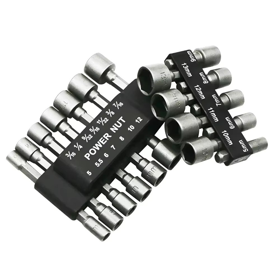 YIAEEY Innensechskant Schraubenhülsen und Bohreradapter Set mit 9 oder 14 Teilen, 5-12mm und 1/4in - Bild 4