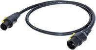 Neutrik Strom Anschlusskabel mit 1x PowerCon-Buchse und 1x PowerCon-Stecker, Schwarz-Gelb, Länge: 3,00 m - Bild 1